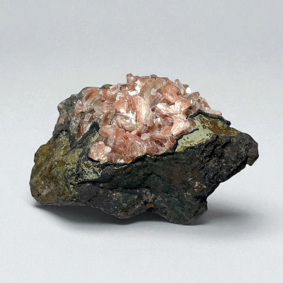 Stilbite on Matrix specimen, view 1 of 4