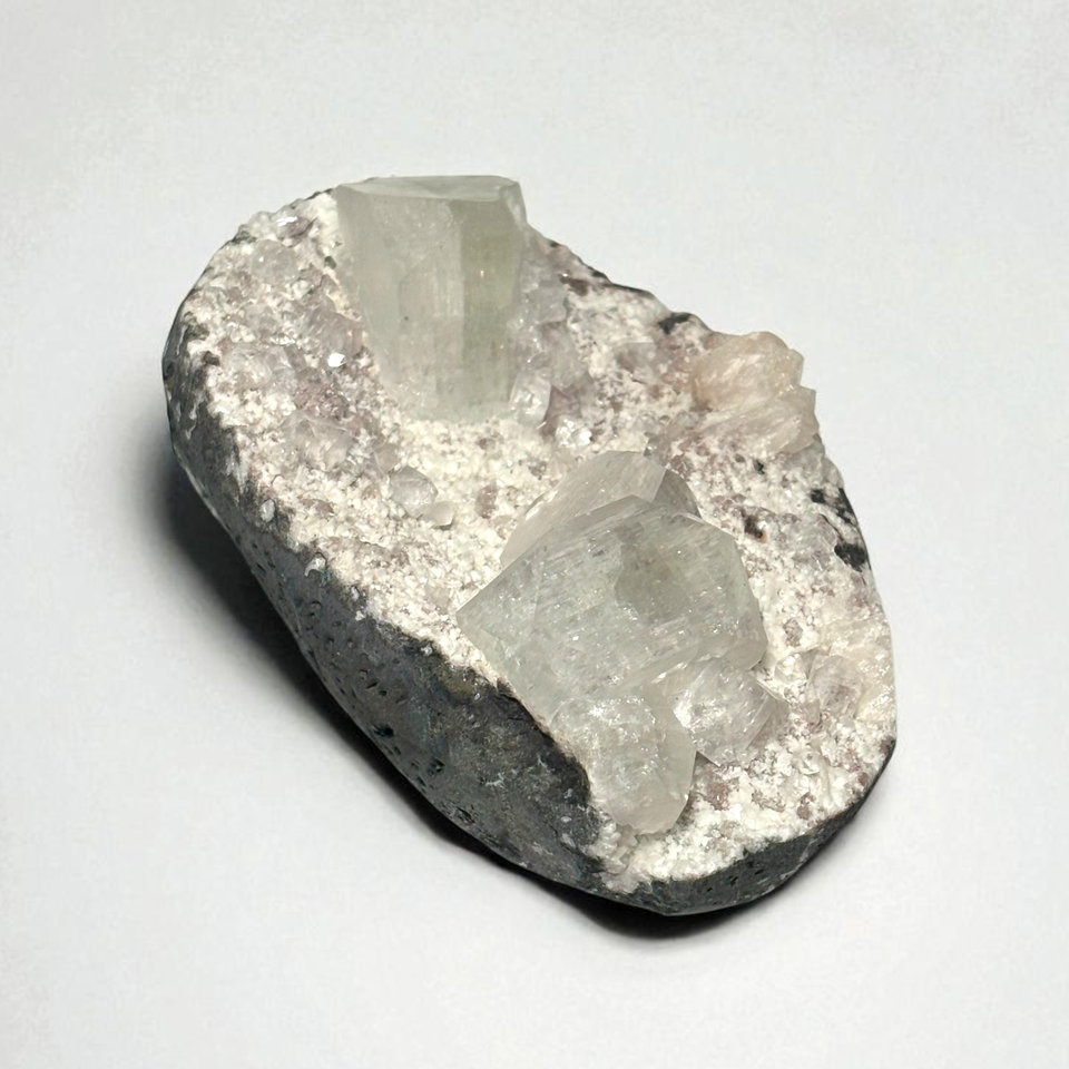 Apophyllite on Matrix specimen, view 1 of 3